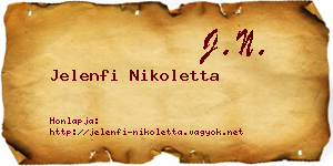 Jelenfi Nikoletta névjegykártya