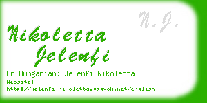 nikoletta jelenfi business card